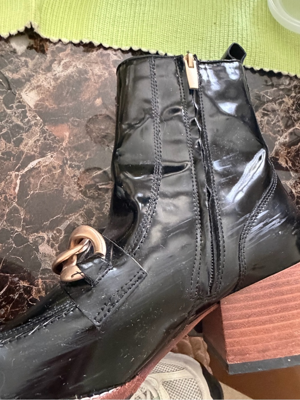 Steve Madden Black Patent Ankle Boots – Women’s Size 8 - Picture 6 of 9